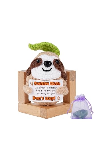 Gifts for Him Her, Positive Crochet Animals with Fragrance, Card Conten: Positive Sloth, It Doesn't Matter How Slow You Go, As Long As You Don't Stop! Encouragement Gifts for Women Men