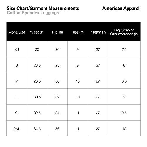 American Apparel Women's Cotton Spandex Jersey Legging, Black, Large #TOP5