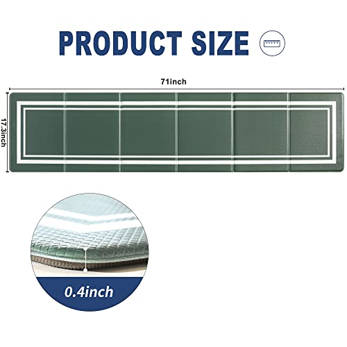 Cosy Homeer Anti Fatigue Floor Mat – 2/5 Inch Thick Perfect Kitchen Mat, Standing Desk Yoga Mat – Comfort Foldable Kitchen Rug, Easy Storage,Durable Stain Resistant Non-Slip (17" X 71", Green) #TOP3
