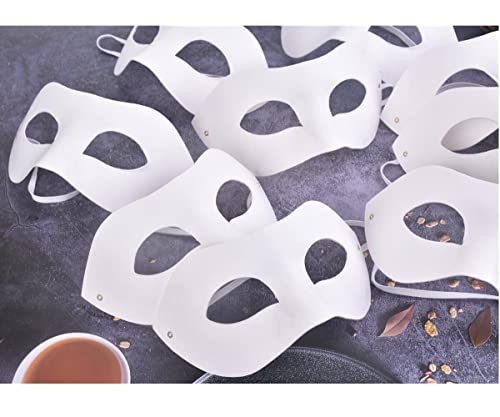 Rusvno 20 Pieces Paper Mache Art Masks Diy Blank Masks Paintable Paper Mask White Masquerade Masks #TOP5