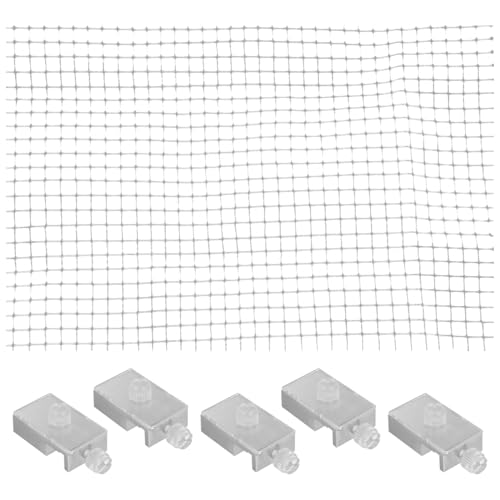 TEHAUX Couvercle D'Aquarium Filet Anti-Saut Transparent, Filet De Protection Ajustable Et DéCoupable, Accessoire Pratique pour Aquarium, EmpêChe Les Poissons...