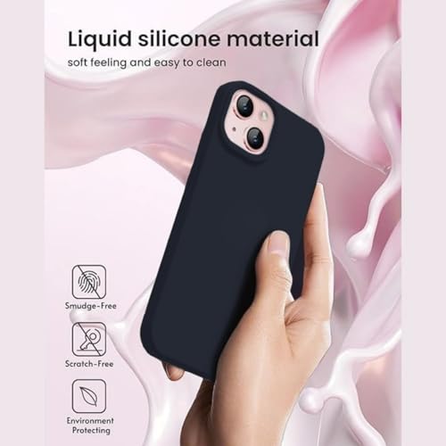 Image of Premium Liquid Silicone Case for iPhone 11 - Slim Full Body Protective Back Cover with Soft Microfiber Lining, Anti-Slip Grip Scratch Resistant Phone Case(Navy Blue)
