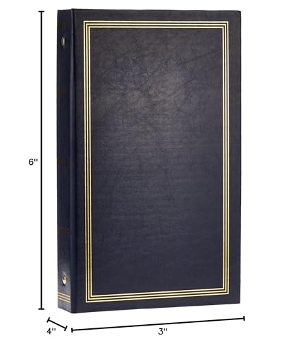 3-Ring Photo Album 300 Pockets Hold 4x6 Photos, Navy Blue - Thumbnail 5