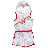 Warner Bros. DC Comics Justice League Wonder Woman Little Girls Hooded Sleeveless Romper 6-6X
