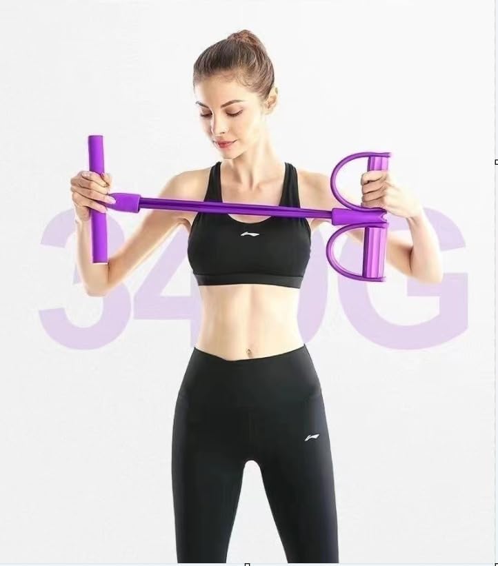 Miniatura 3 de Cuerda de tensión multifunción, banda de resistencia elástica de 6 tubos para yoga, cuerda de tensión de látex natural, equipo de fitness, para