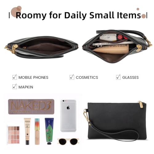 LOVEVOOK Laptop Tote Bag for Women, 15.6 Inch Large Capacity Vintage Leather Waterproof Work Computer Handbag with Clutch Purse, Ideal Gift for Women, Office & Daily Use, Black & Brown by LOVEVOOK - Image 6