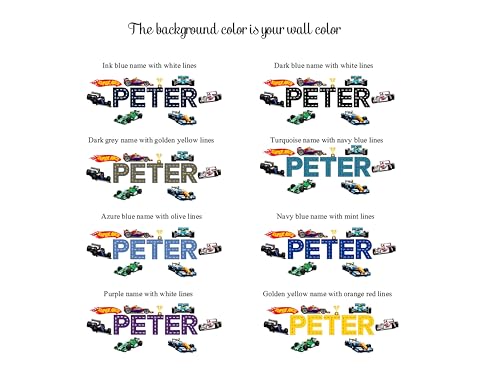 Vinilo Decorativo Personalizado para Niños Tema Carreras miniatura 6