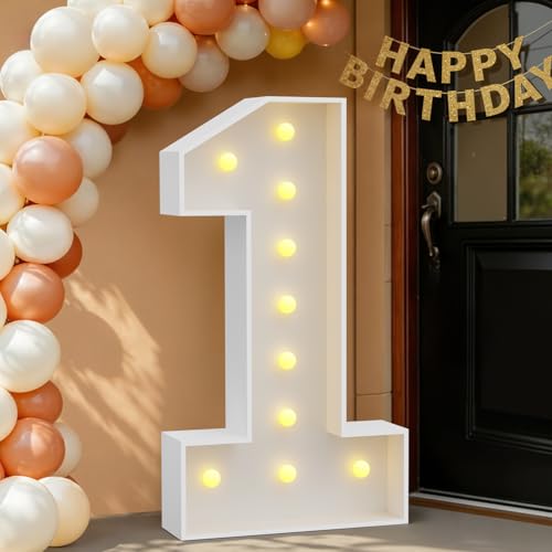 Décoration de fête d'anniversaire géante lumineuse 1,2m
