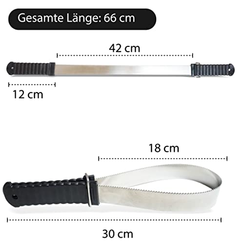 Schweißmesser für Pferde – 2-Fach Funktion, idealer Metallstriegel zum Abziehen von Schweiß, Wasser & Zacken zur Reinigung von Schmutz und losen Haaren zur Fellpflege (Schweissmesser schwarzer Griff)