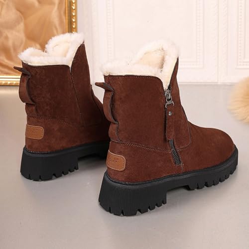Bottes d'hiver en daim avec fermeture éclair latérale pratique