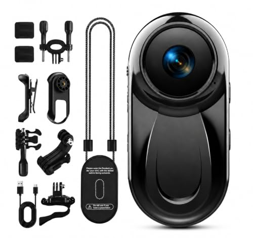 Image of Mini Body Camera 1080P, 512G Thumb Action Camera, Tiny Size, Mount Anywhere, Portable Sports Cam with Magnetic & 360 Clip, Hands-Free Recording for Motorcycle /Sports /Bike /Pet (SD Card Not Included)