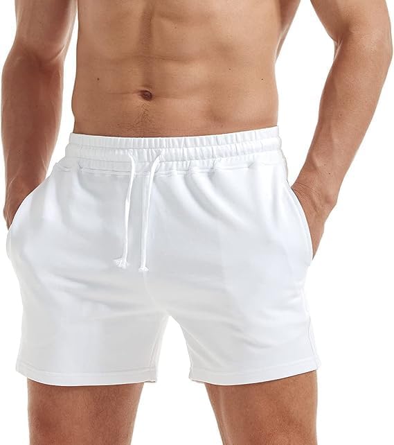AIMPACT Mens Workout Sweat Shorts 5 Inch Cotton Casual Fitness Mens Athletic Gym Shorts with Pockets - Image 2