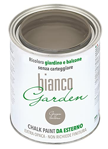 CHALK PAINT DA ESTERNO biancoGarden Grigio Tortora - Ricolora giardino e balcone SENZA CARTEGGIARE e SENZA FINITURA (1 Litro)