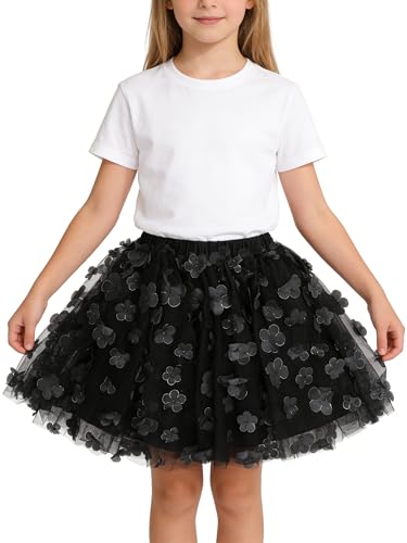 Opiniones y reviews de falda pantalón para Bebé más recomendados. 43 ZFZDRen - Falda tutú para bebé niña de 1 a 12 años, falda corta de tul para niñas pequeñas, trajes de cumpleaños, Flor negra, 3-5 Años