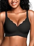 BH für Damen ohne Bügel mit Unterstützung, Bequeme Nahtlose Bralettes Gepolstert, Bügelloses Bustier Komfort T-Shirt BHS