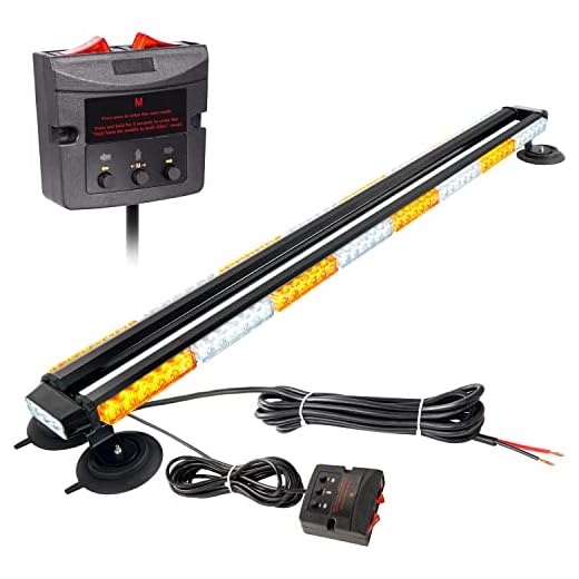ASPL 49.2'' 102 LED Strobe Lights Bar Double Side High-Intensity Flashing Waterproof Emergency Warning Flash Lights With 28 Strong Magnets for Tow Trucks Pickup Snowplow Vehicles