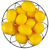 20 PCS Yellow Artificial Lemons, 3.7'' X 2.56'' Fake Fruit Lemons Artificial Lifelike Simulation Lemon for Home House Kitchen Party Decoration
