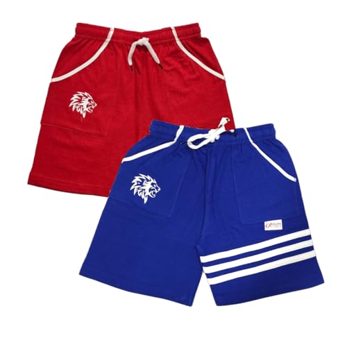 Image of TICOSS Boys Pack of 4 Cotton Blend Striped Shorts