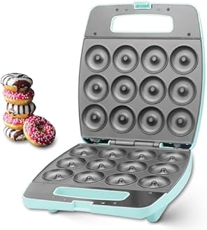 Baker's Friend Mini Donut Maker Machine, Bake 12 Mini Doughnuts, Maquina Para Hacer Donas, Perfect for Breakfast, Snacks, Desserts & More