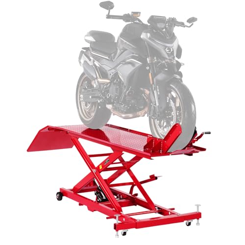 VEVOR Motorcycle Lift Table, 1000lbs Weight Capacity, 360° Flexible Moving...