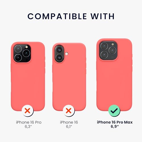 kwmobile Case Compatible with Apple iPhone 16 Pro Max Case - TPU Silicone Phone Cover with Soft Finish - Neon Coral by kwmobile - Used condition - Image 2