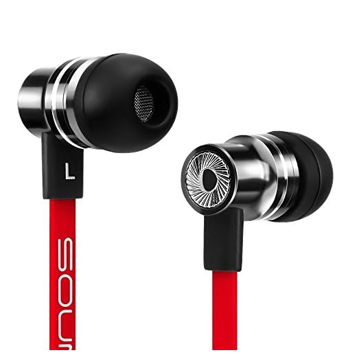 deleyCON SOUNDSTERS S16 - Hörlurar - In-Ear-Hörlurar med Robust Hölje Helt i Metall - Ljudabsorberande Hölje - Röd