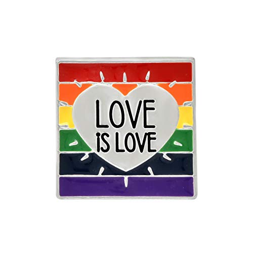 Image of Fundraising For A Cause | Rainbow Love is Love Pins- Heart LGBTQ Pride Pins for Men & Women