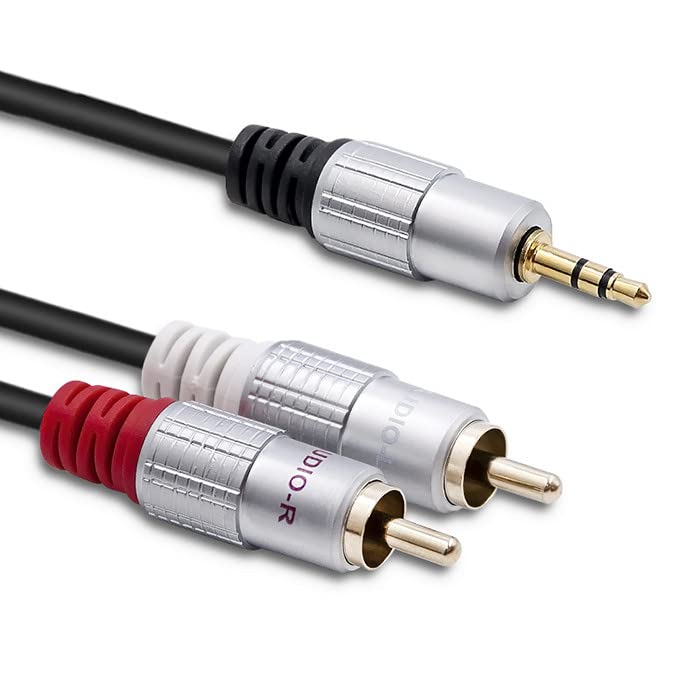 Qoltec Cavo 2 x RCA/Mini Jack da 3,5 mm maschio | 2 m | Nero