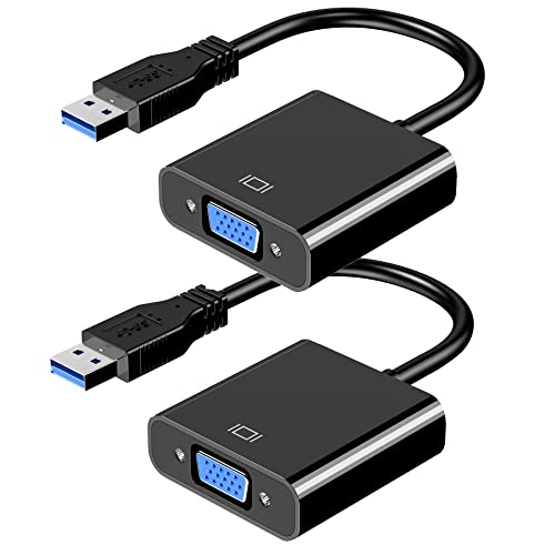 [2 Pack] Usba To Vga Cable, 1080P Vga Cable To Usba 3.0/2.0 Cord Multi-Display Video For Laptop Desktop Pc To Monitor, Projector, Tv. (Not Support Chromebook) #TOP16