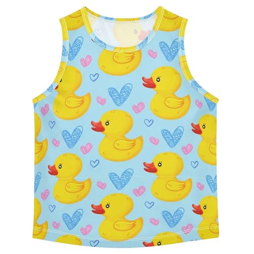 J JOYSAY Rubber Duck Heart Blue Boys Tank Top Sleeveless Muscle Shirts Quick Dry Kids T-Shirts 3-15T - Main Image