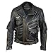 Produktbild Vicenzia Echtes Lederjacke Herren - HD Schwergewichts Motorradjacke Bikerjacke mit vielen Taschen - Stylisch Herrenjacke Freizeitjacke Größe M 117cm Geeignete Truhe 101-106cm (Schwarz)