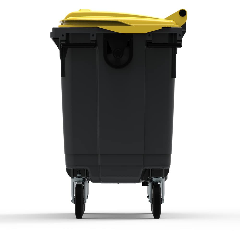 ESE Poubelle Conteneur à déchets 660L + Couvercle jaune