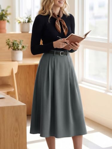 Image of Casly Lamiit A-Line Midi Skirts for Women Business Skirt