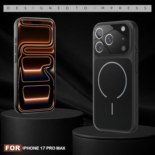 Image of SHINESTAR iPhone 17 Pro Max Case - Premium Shockproof Protective Cover, Wireless Charging Compatible, Slim & Durable Luxury Back Cover with Camera Protection (Black)