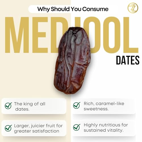 Image of ZABBAAT Medjool Dates - Premium Royal Jumbo Arabian Khajoor | Naturally Sweet & Nutritious | Ideal for Snacking, Gifting & Energy Boost | Dates Medjool 250gm Fresh Pack
