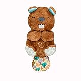 Nuby Lifelike Animated Sleeping Beaver with 8 Soothing Lullabies & 4 Calming White Noises, 30 Min Non-Stop
