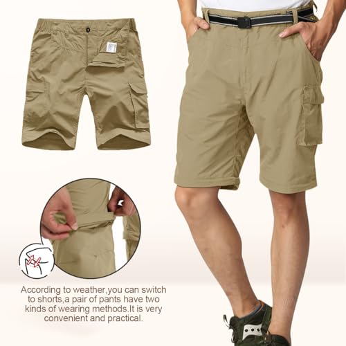 image for Jessie Kidden Mens Hiking Pants Convertible Quick Dry Lightweight Zip 