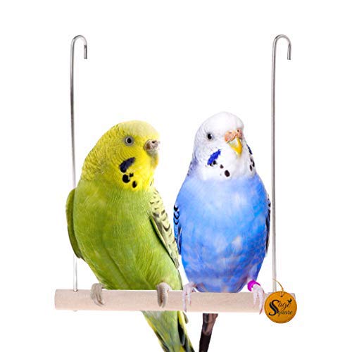 Sage Square Playful Natural Wood Perch Swing Toy Cage Hanging Platform, Climbing, Exercise Perch for Birds (Small & Large) (Pack of 2) (B087LV6T29) Amazon Price History, Amazon Price Tracker