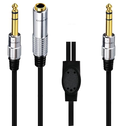 Cable divisor estéreo jack 6.35mm macho a doble macho y hembra miniatura 2