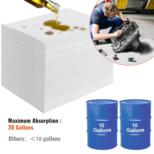 Vevor XYX15×20IN 100 Pcs Oil Absorbent Pads 20 Inch W X 15 Inch L White Spill Absorbent Pads thumb #1