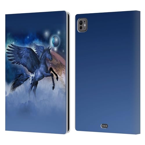 Étui portefeuille iPad Pro 11 M4 cuir antichoc motif licorne