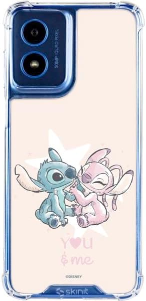 Skinit Clear Phone Case Compatible with Moto G 5G - Officially Licensed Disney Lilo and Stitch Stitch and Angel Design