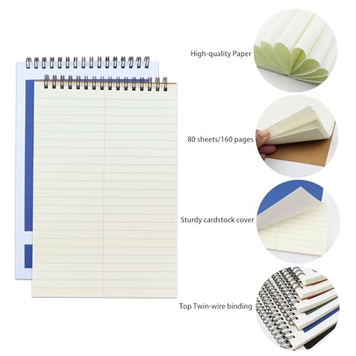 Bloc-notes à spirale 15,2x22,9cm papier blanc sténo pour écrire des notes d'école