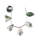 Natural Moss Agate Crystals Beads, Mix Shape Cabochon Gemstone, Energy Healing Crystals, Loose Beads