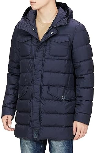 Herno Men's Down Coat, Official &amp; Classic, Strong Water Repellent Nylon, 4-Pocket Hooded