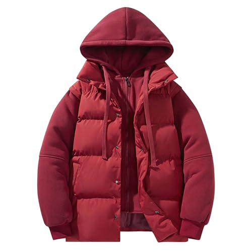Veste matelassée thermique homme : manteau d'hiver décontracté noir à capuche style doudoune