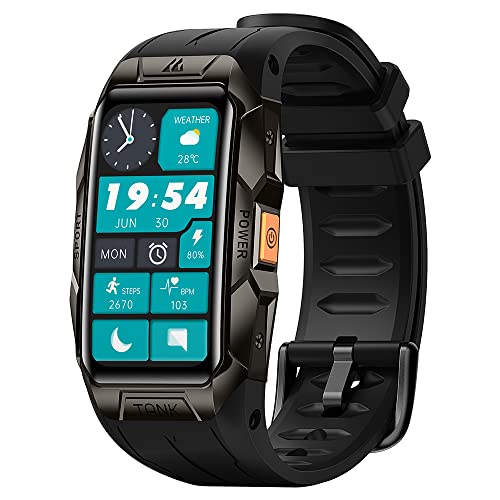TICWRIS Smart Watch 50+Days Standby Battery Life,100 Meter Waterproof 3D Curved Corning Gorilla Glass Full Metal Health & Fitness Tracker, 70 Sports Modes 24H Smart Sleep Tracking, AMOLED Display