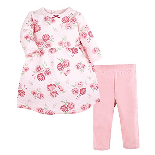 Image of Hudson Baby Unisex Baby Quilted Cotton Dress and Leggings