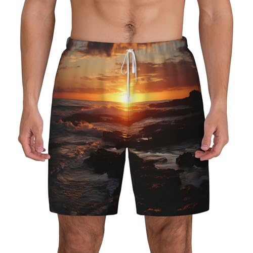 Short de bain Ocean Cliff Sunset homme avec séchage rapide