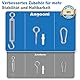 Angooni 40 m Stahlseil Set, Verdickt 3 mm Edelstahl Drahtseil, M5 Seilspanner Edelstahl Spannschloss, M5 Wandhaken, Stahlseil mit ösen, Rankhilfen für Kletterpflanzen, Gardinenseil, Zaun
